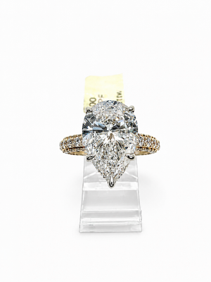 14K White Gold 4.50 CTTW Pear Lab-Grown Diamond Ring – E VVS2