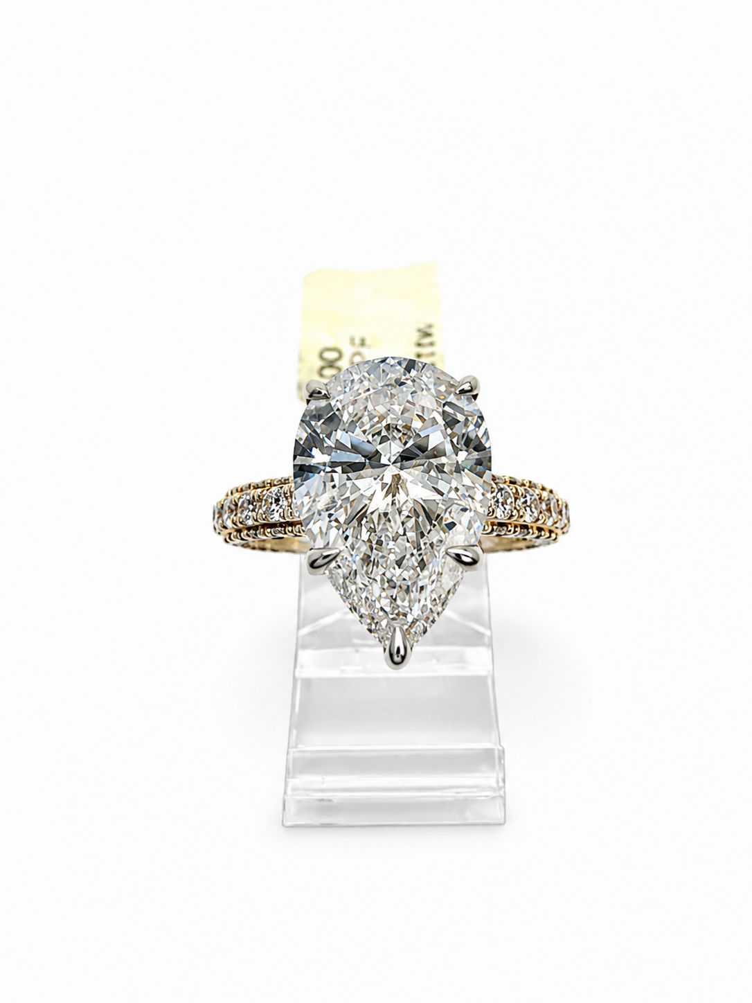 14K White Gold 4.50 CTTW Pear Lab-Grown Diamond Ring – E VVS2