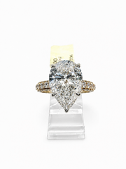 14K White Gold 4.50 CTTW Pear Lab-Grown Diamond Ring – E VVS2