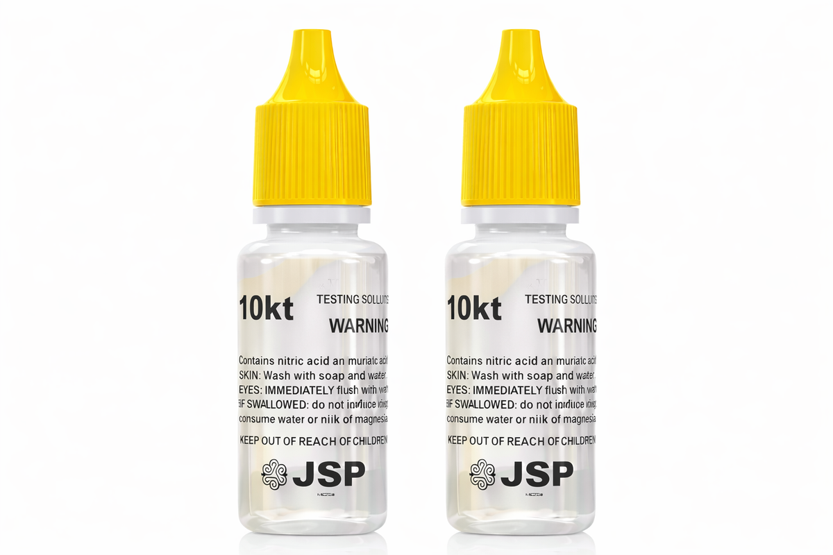 10K Gold Testing Solution – Jewelry & Scrap Gold Purity Determiner – 2 Bottle Pack (½ fl oz Each)