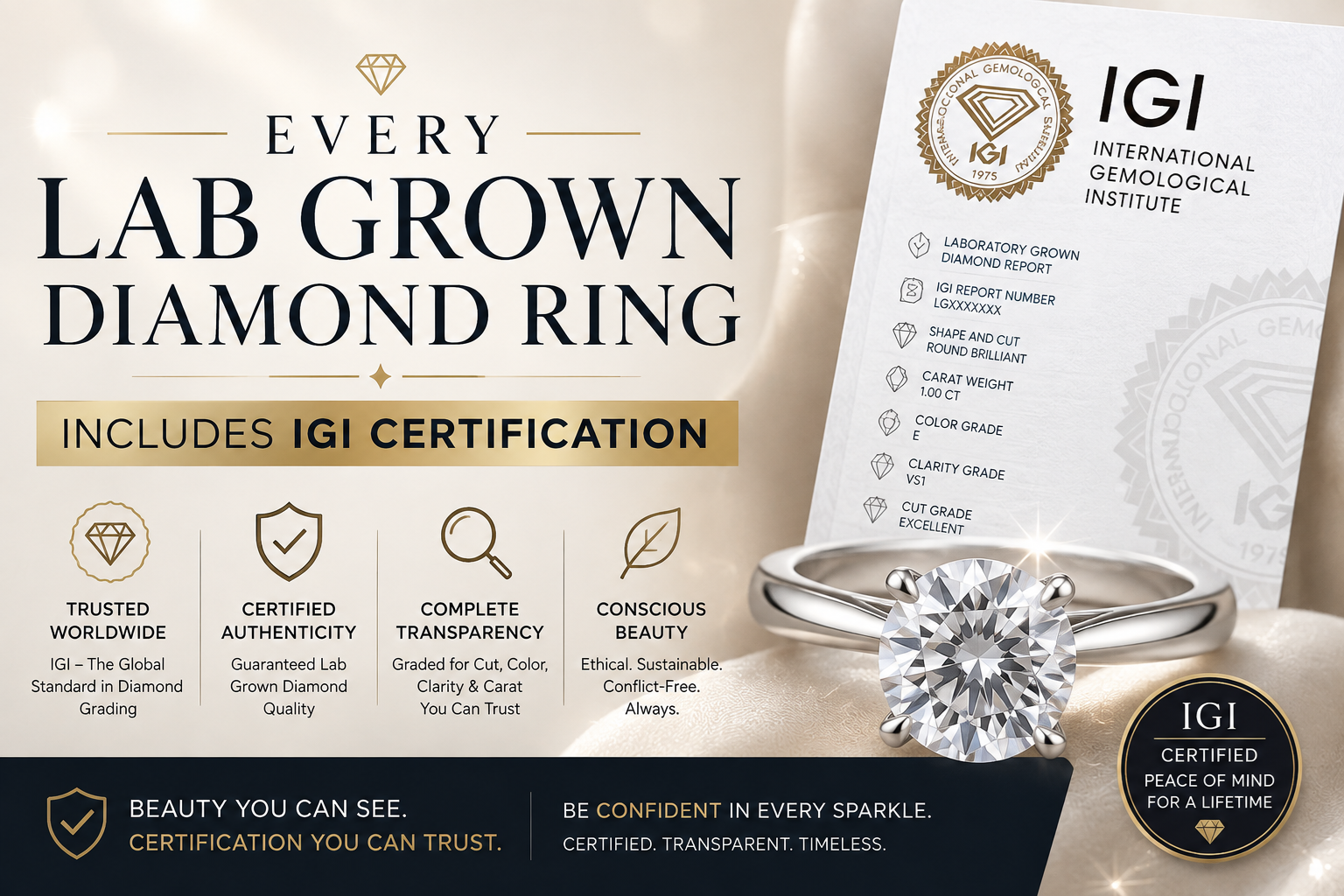 99953 (L-2226) - 14k White Gold 3.08CTTW Lab Diamond Emerald Solitaire Ring E-VS1 ($6995)