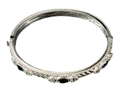 Judith Ripka Sterling Silver Blue Topaz & Cubic Zirconia Bracelet – 7"