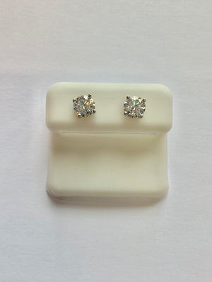 11170 - 6mm 1.50cttw silver moissanite studs ($350.00)