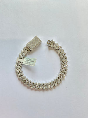 50636 - 10mm 8” 9cttw silver moissanite cuban White ($4500)