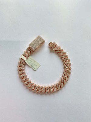 50636 - 10mm 8” 9cttw silver moissanite cuban Rose Gold ($4500)