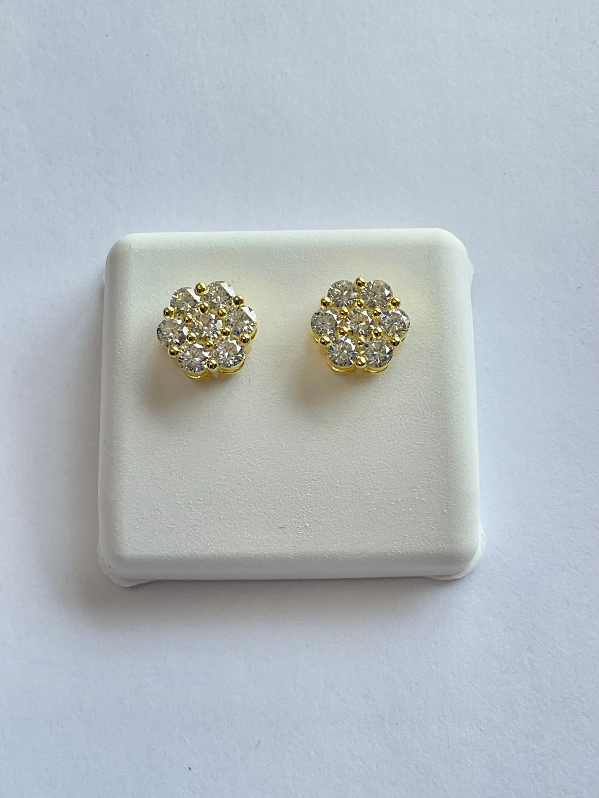 99338 - flower Studs silver lab 10mm 1.75cttw ($895) Yellow