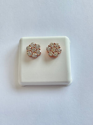 11150 - flower Studs silver lab 12mm 2.50cttw ($1145) Rose