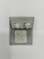 97197 - 14K WG Lab 4 prong studs screw 10.0cttw ($20,000)