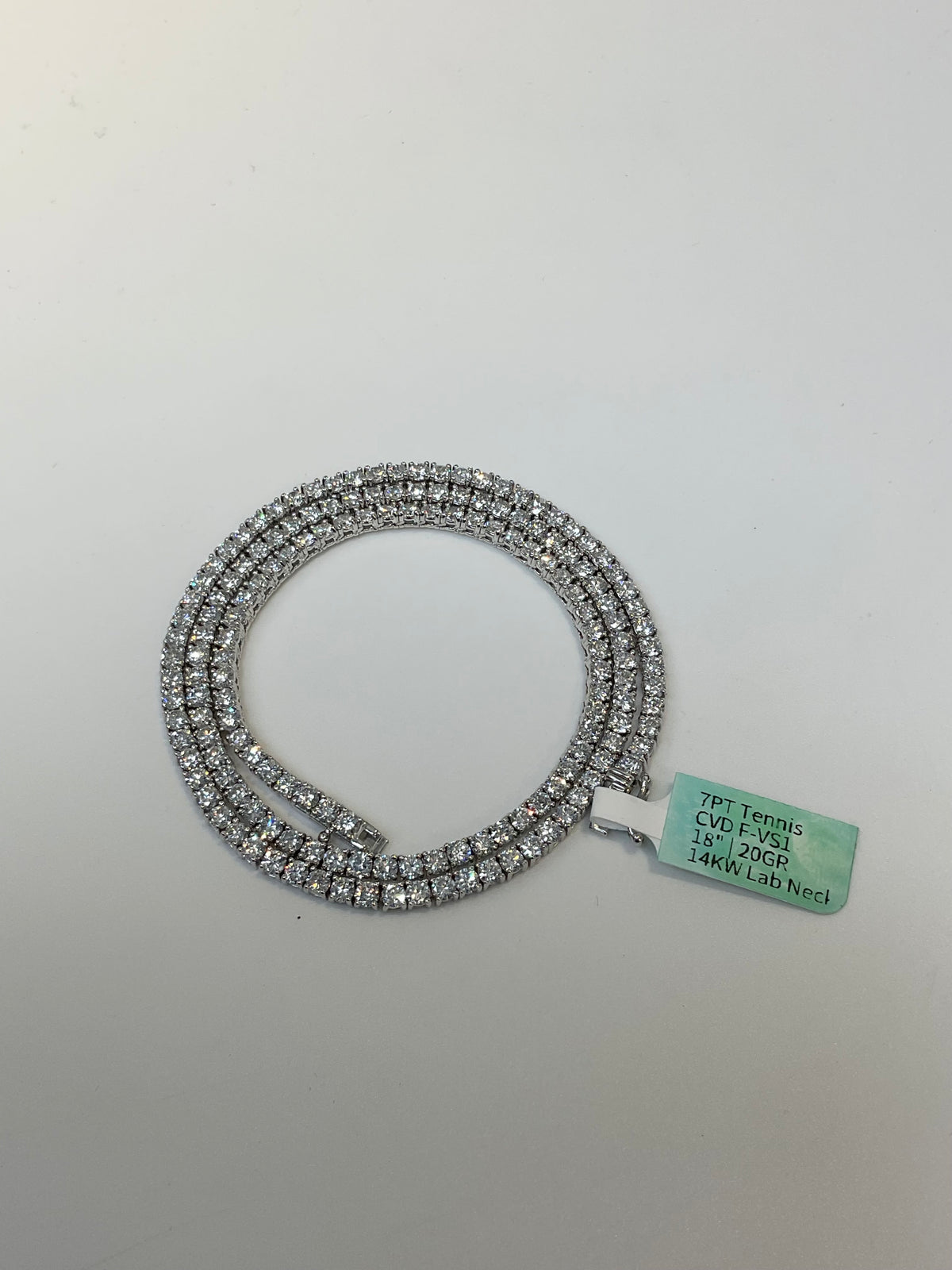 99719 - 14KW lab tennis necklace 5PT 18” 8.79cttw ($14,995)