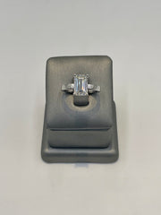 1. 99953 (L-2226) - 14KW Lab Ring Emerald Solitaire E-VS1 3.08CTTW ($6995) | 14k White Gold