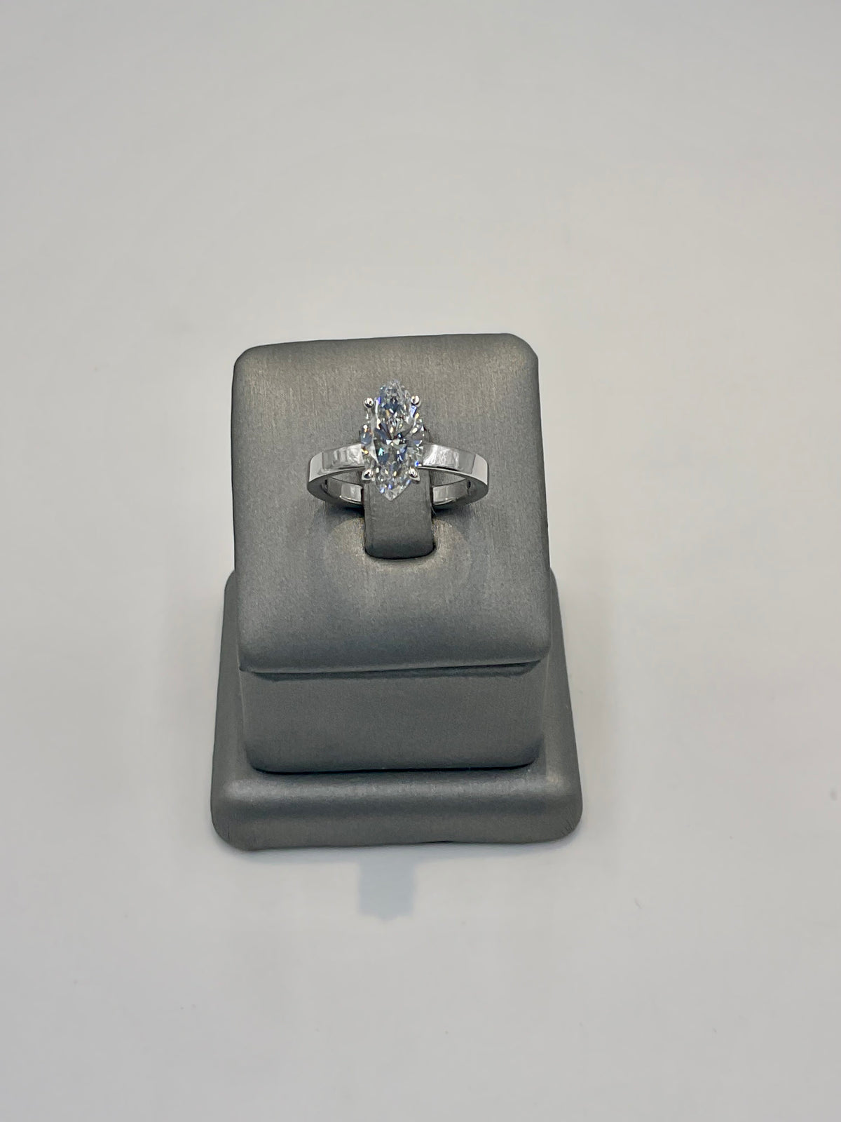 5. 99911 (L-2497) - 14KW Lab Ring marquise Solitaire E-VVS2 2.09CTTW ($4995) | 14k White Gold