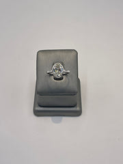 10. 11237 - 14KW Lab Ring Oval Bezel Solitaire F-VVS2 3.03CTTW ($5495) (Yellow also available) | 14k White Gold