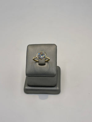 12. 11244 - 14KY Lab Ring Round Bezel Solitaire F-VVS2 3.04CTTW ($5495) (White also available) | 14k Yellow Gold