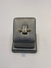 22. 99172 -14KY Lab Emerald Ring cntr 1.52ct E-VS1 est 2.00cttw ($4500) (White also available ) | 14k Yellow Gold