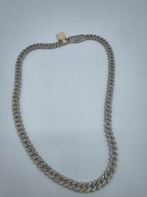 10K White Gold Diamond Cuban Necklace 10mm 22" SI Diamond