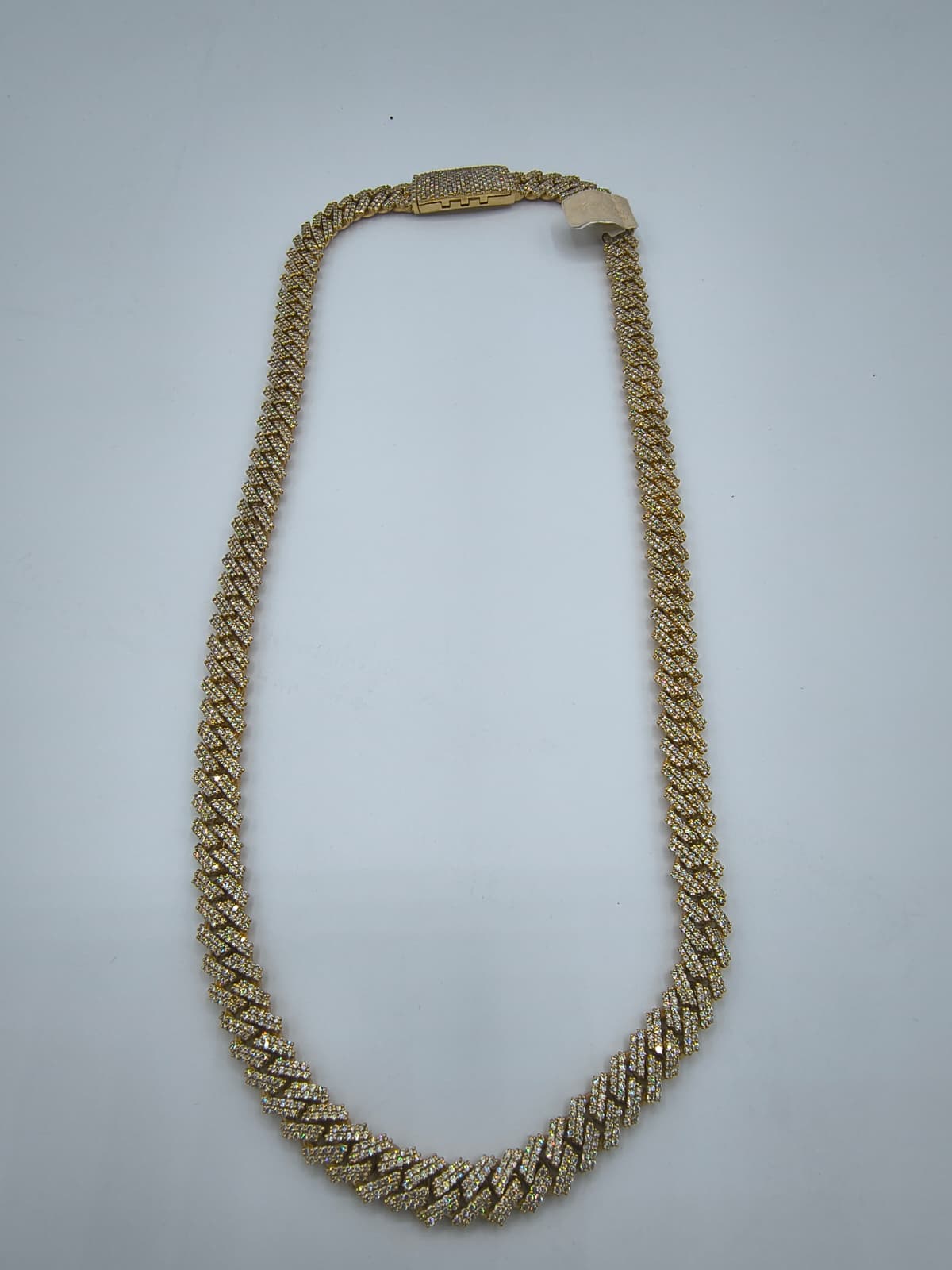 10K Yellow Gold Diamond Cuban Necklace 10mm 22" Hip Hop Style