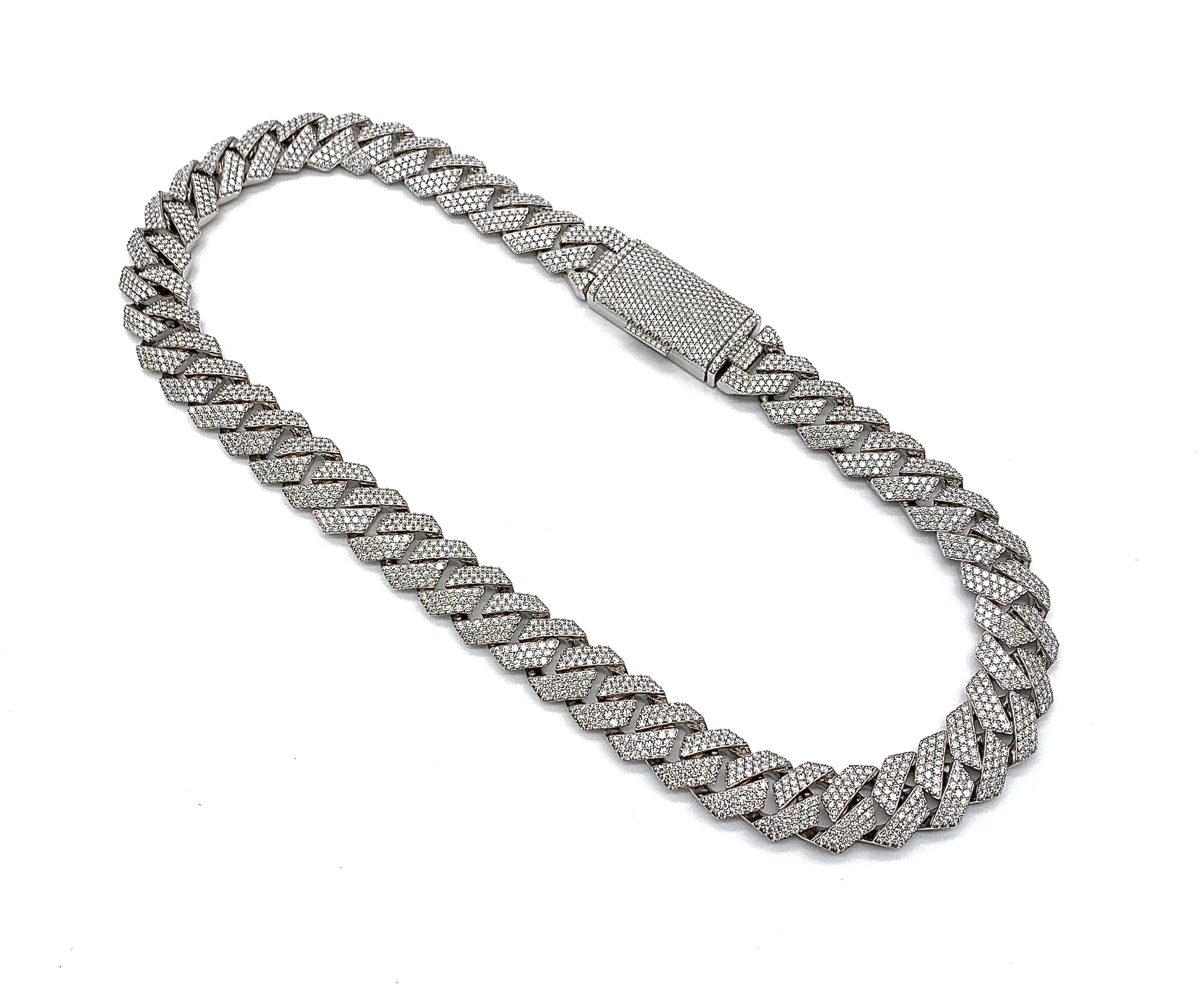 💎 20mm Moissanite Cuban Link Chain – 24″ | 925 Sterling Silver, VVS DEF Stones 💎