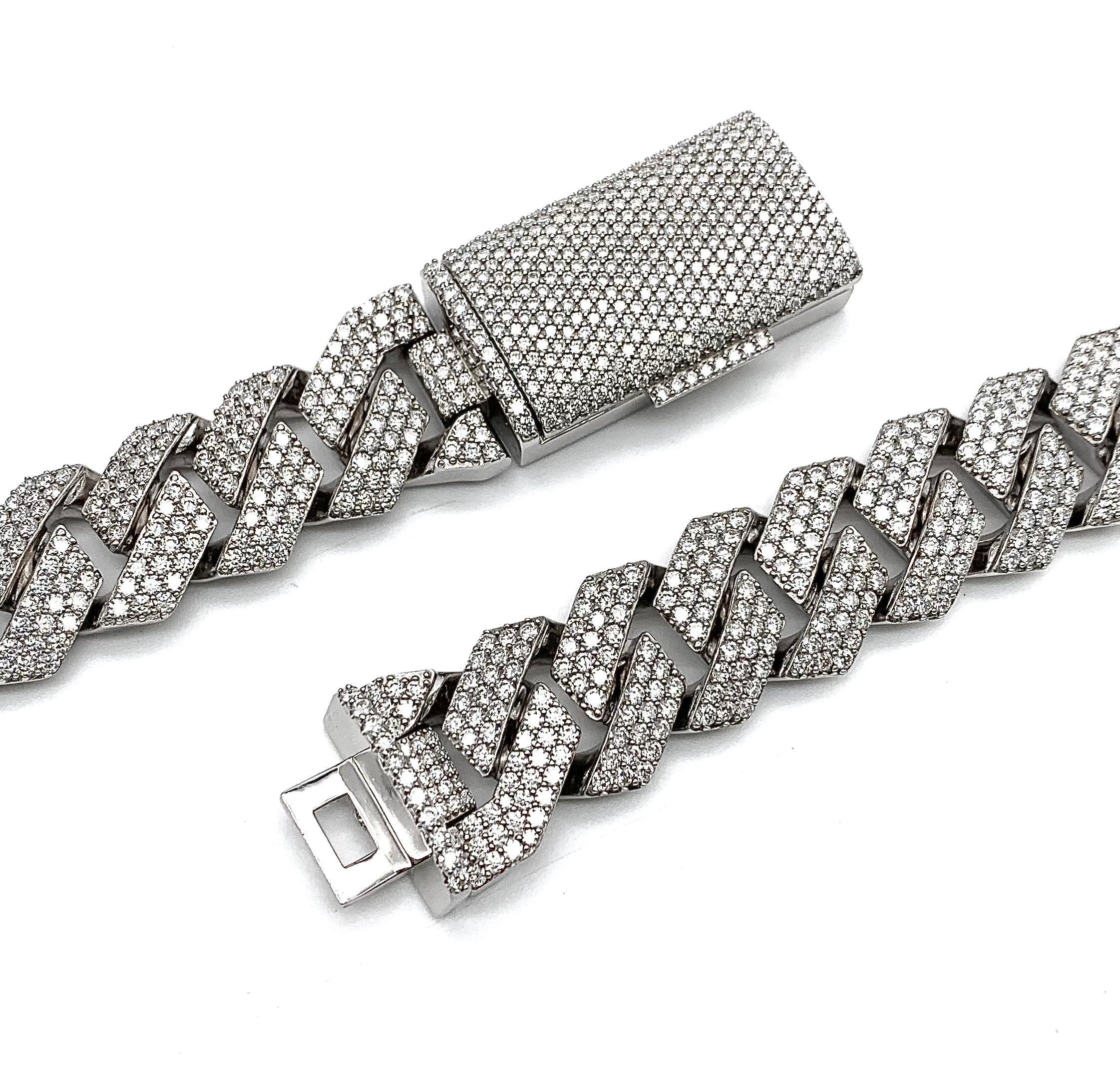 💎 20mm Moissanite Cuban Link Chain – 24″ | 925 Sterling Silver, VVS DEF Stones 💎