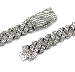 💎 20mm Moissanite Cuban Link Chain – 24″ | 925 Sterling Silver, VVS DEF Stones 💎