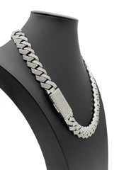 💎 20mm Moissanite Cuban Link Chain – 24″ | 925 Sterling Silver, VVS DEF Stones 💎