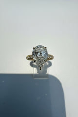 14K White Gold 4.50 CTTW Pear Lab-Grown Diamond Ring – E VVS2