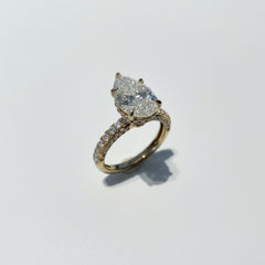 14K White Gold 4.50 CTTW Pear Lab-Grown Diamond Ring – E VVS2