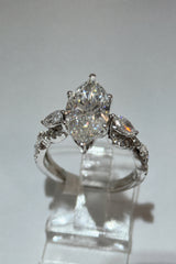 14K White Gold 3.75 CTTW Marquise Lab-Grown Diamond Ring