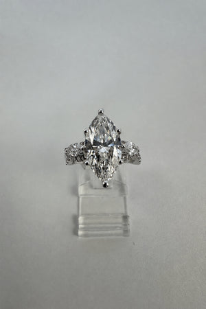 14K White Gold 3.75 CTTW Marquise Lab-Grown Diamond Ring