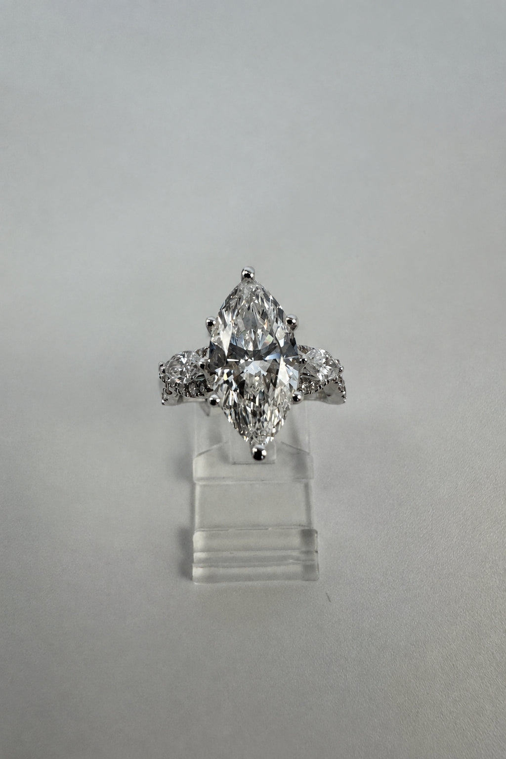 14K White Gold 3.75 CTTW Marquise Lab-Grown Diamond Ring