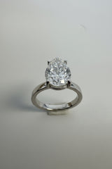 14K Gold White 3.10 CTTW Pear Lab-Grown Diamond Ring