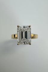 14K Gold Yellow 3.07 CTTW Emerald Lab-Grown Diamond Ring