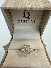 14K Gold Yellow 3.07 CTTW Emerald Lab-Grown Diamond Ring