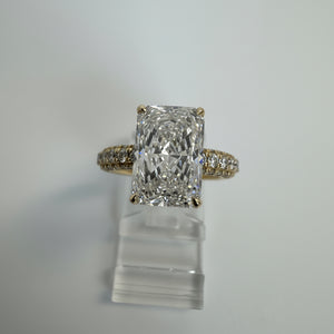 14K Yellow Gold 4.50 CTTW Radiant Lab-Grown Diamond Ring