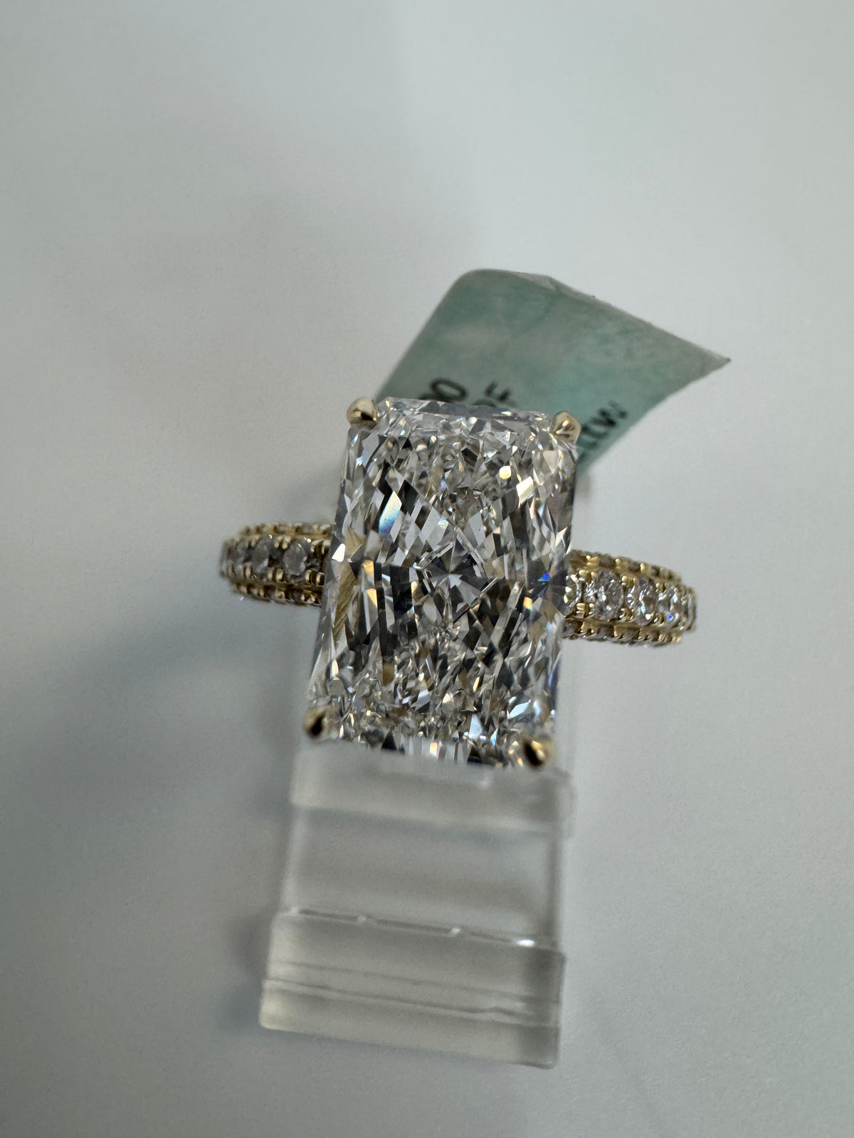 14K Gold Yellow 4.50 CTTW Radiant Lab-Grown Diamond Ring
