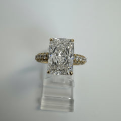 14K Yellow Gold 4.50 CTTW Radiant Lab-Grown Diamond Ring