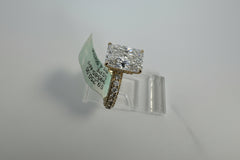 14K Yellow Gold 4.50 CTTW Radiant Lab-Grown Diamond Ring