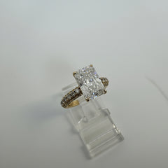14K Yellow Gold 4.50 CTTW Radiant Lab-Grown Diamond Ring