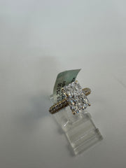 14K Gold Yellow 4.50 CTTW Radiant Lab-Grown Diamond Ring