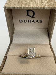 14K Gold Yellow 4.50 CTTW Radiant Lab-Grown Diamond Ring