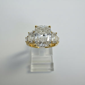 14K Yellow Gold 5.00 CTTW Cushion Lab-Grown Diamond Ring