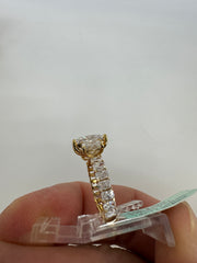 14K Yellow Gold 5.00 CTTW Cushion Lab-Grown Diamond Ring