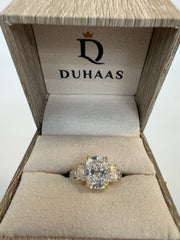 14K Gold Yellow 5.00 CTTW Cushion Lab-Grown Diamond Ring