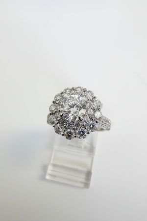 14K Gold White 2.50 CTTW Round Lab-Grown Diamond Ring