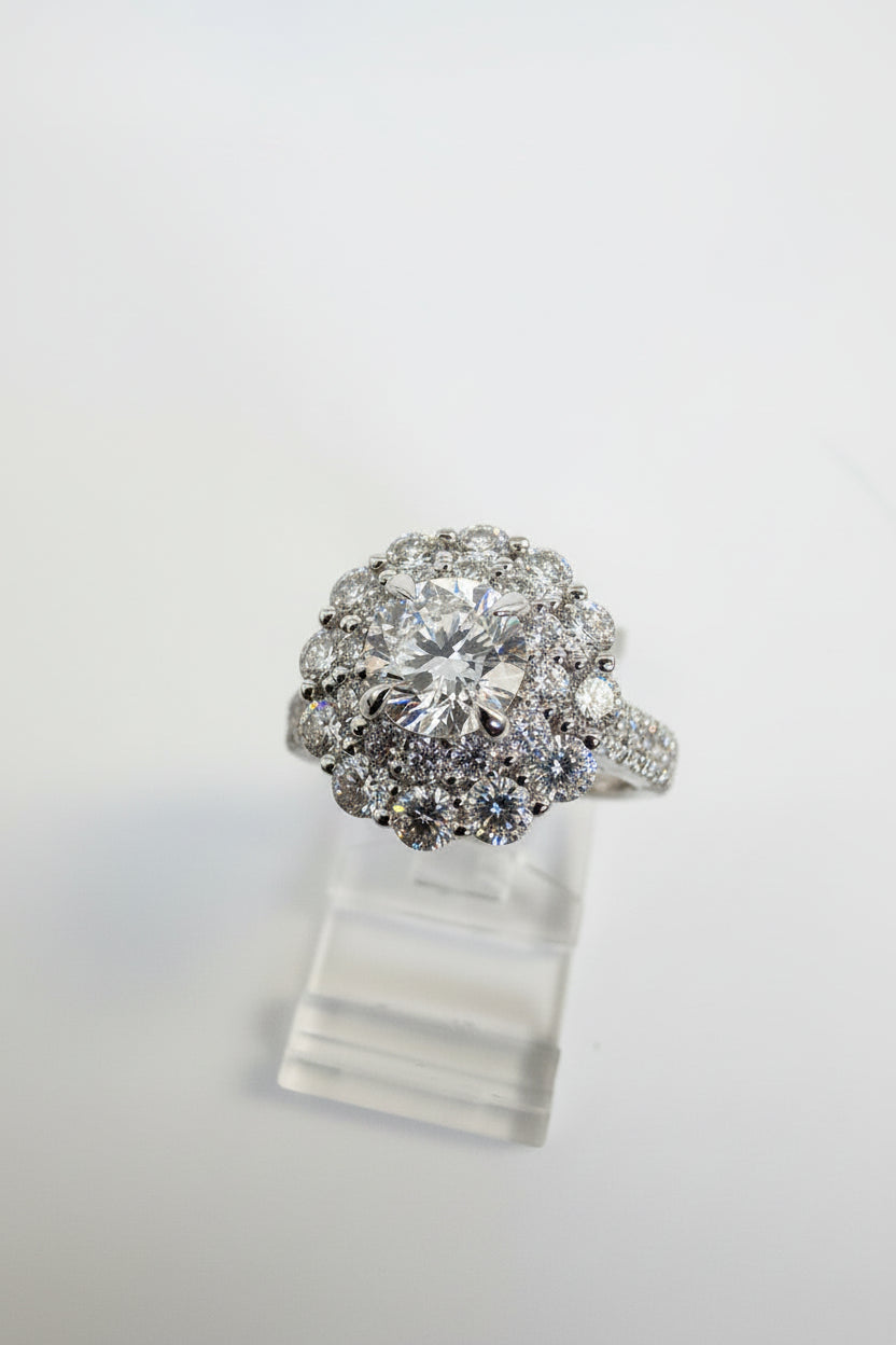 14K Gold White 2.50 CTTW Round Lab-Grown Diamond Ring