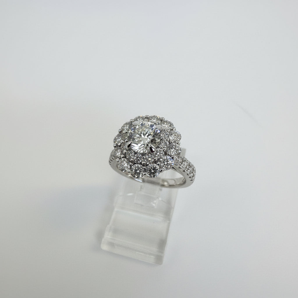 14K White Gold 2.50 CTTW Round Lab-Grown Diamond Ring