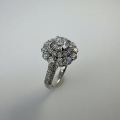 14K Gold White 2.50 CTTW Round Lab-Grown Diamond Ring
