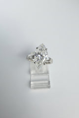 14K White Gold 3.09 CTTW Marquise Lab-Grown Diamond Ring