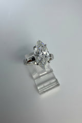 14K White Gold 3.09 CTTW Marquise Lab-Grown Diamond Ring