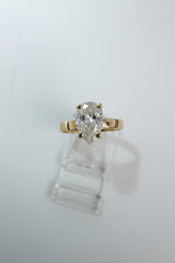 14K Yellow Gold 2.02 CTTW Pear Lab-Grown Diamond Ring