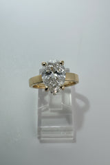 14K Yellow Gold 2.02 CTTW Pear Lab-Grown Diamond Ring